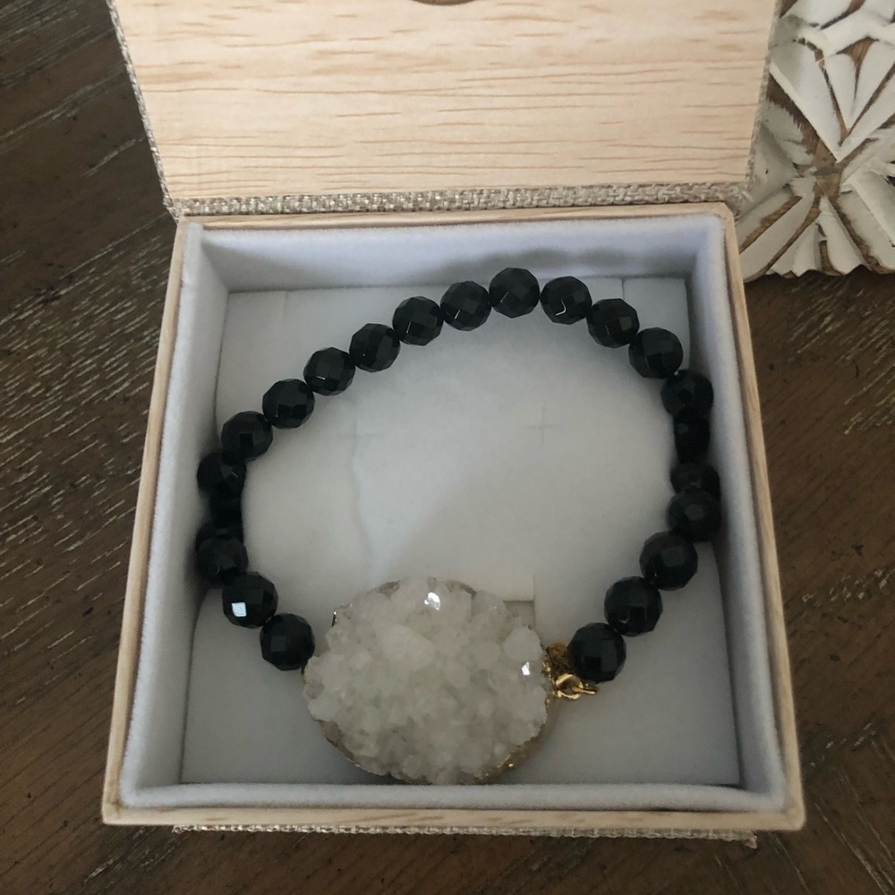 White Druzy Bracelet